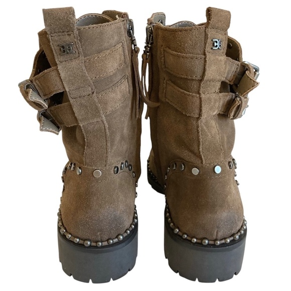 SAM EDELMAN Jennifer Studded Suede Combat Ankle Boots NEW - Picture 8 of 10